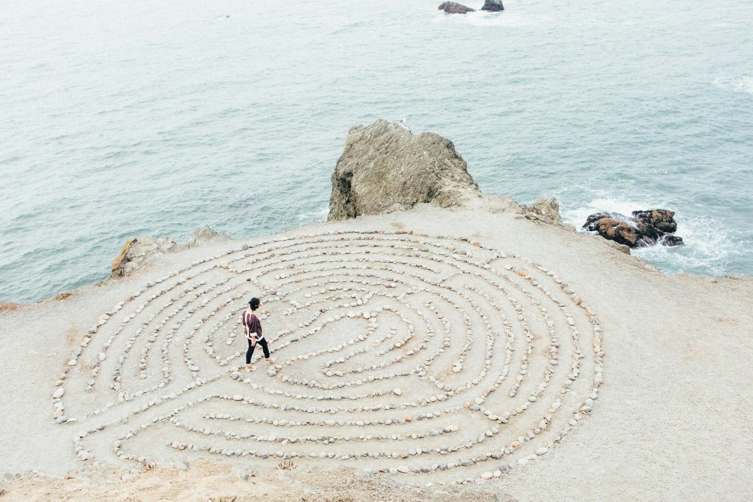 A winding path overlooking the ocean